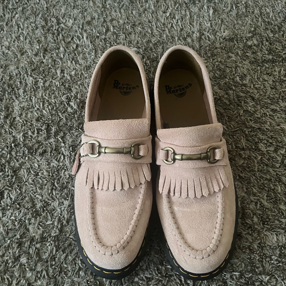 Dr. Martens Light Pink Suede Slip-Ons